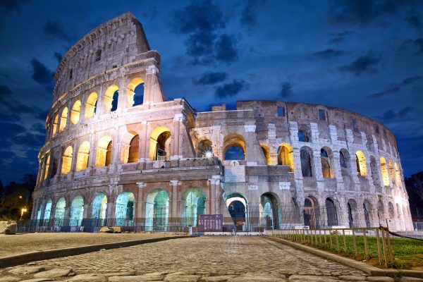 Rome Colosseum at dusk
